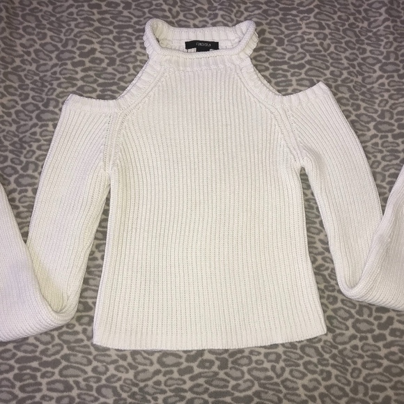 Forever 21 Sweaters - Open-Shoulder Long Sleeve Sweater